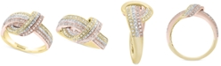 EFFY Collection EFFY&reg; Diamond Love Knot Statement Ring (1/2 ct. t.w.) in 14k Gold & Rose Gold